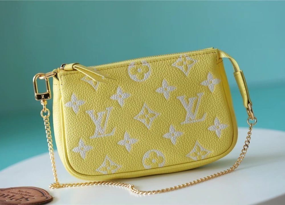 1:1 Replica Louis Vuitton LV Mini Pochette Accessoires Monogram Empreinte Leather Luxury Bag For Women M46129 - 15.5cm/6.1in