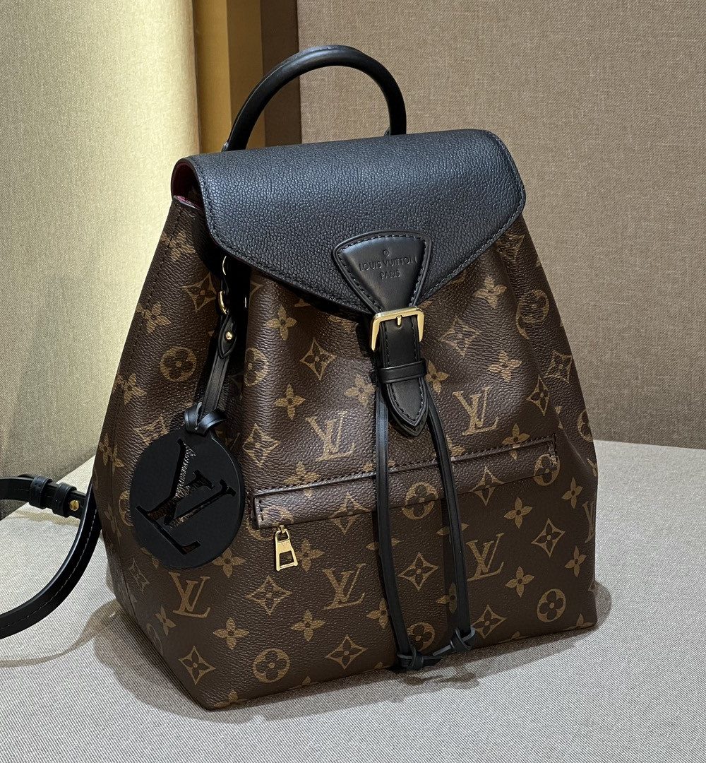 1:1 Replica Louis Vuitton LV Montsouris PM Brown And Black Essential Backpack For Women M45515 - 13 in/ 33cm