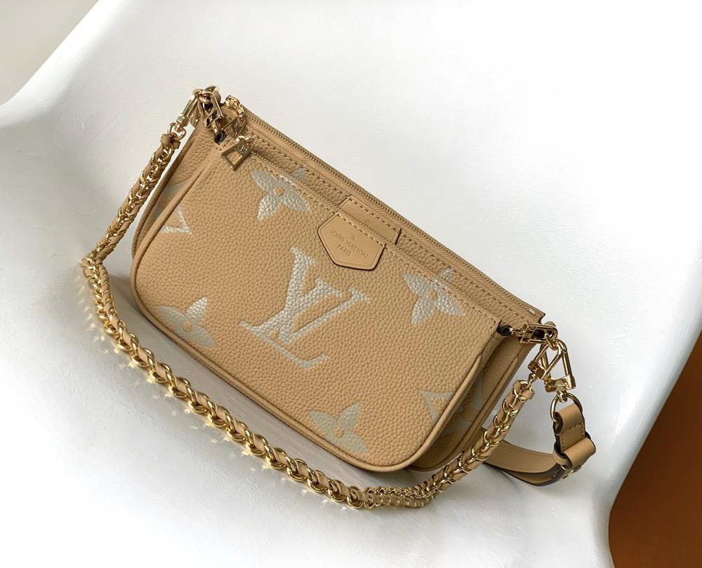 1:1 Replica Louis Vuitton LV Multi Pochette Accessoires Monogram Empreinte Leather Luxury Bag For Women M45983 - 9.8in/25cm