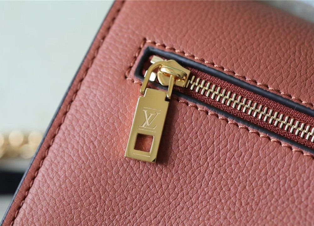 1:1 Replica Louis Vuitton LV Mylockme Chain Bag Brown/ Quartz White Luxury Bag For Women - 8.9in/22.5cm