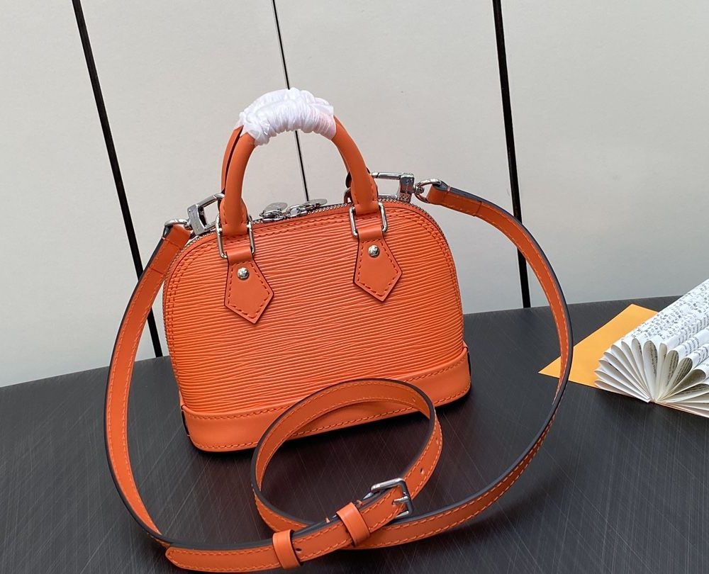 1:1 Replica Louis Vuitton LV Nano Alma Epi Leather Black/Orange/Green/Purple/Quartz Luxury Bag For Women M81945/M82404/M82403/M82402/M82411 - 18cm/ 3.1in