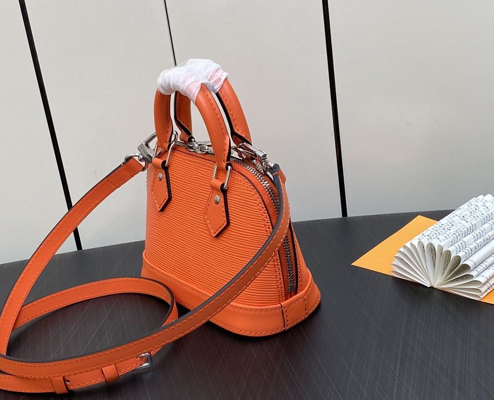 1:1 Replica Louis Vuitton LV Nano Alma Epi Leather Black/Orange/Green/Purple/Quartz Luxury Bag For Women M81945/M82404/M82403/M82402/M82411 - 18cm/ 3.1in