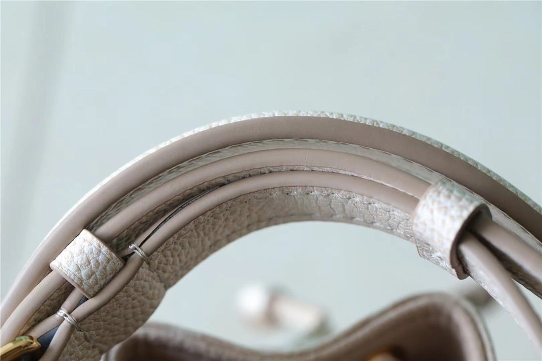 1:1 Replica Louis Vuitton LV Nano Noe Monogram Empreinte Light Beige Luxury Bag For Women M81463 - 6.3in/16cm - Image 4