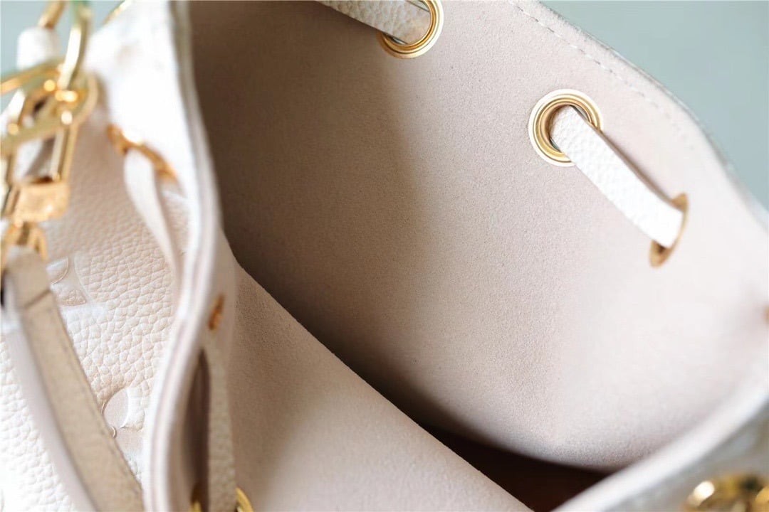 1:1 Replica Louis Vuitton LV Nano Noe Monogram Empreinte Light Beige Luxury Bag For Women M81463 - 6.3in/16cm - Image 7
