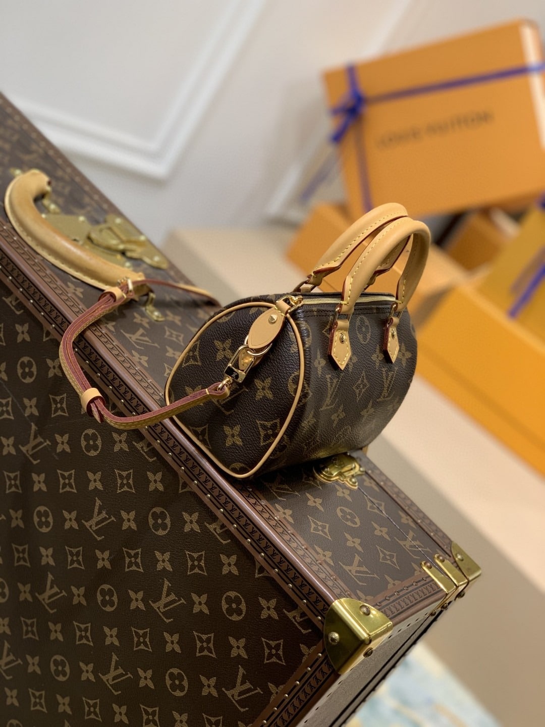 1:1 Replica Louis Vuitton LV Nano Speedy Monogram Canvas Luxury Bag For Women M81085 - 6.3in/16cm - Image 2