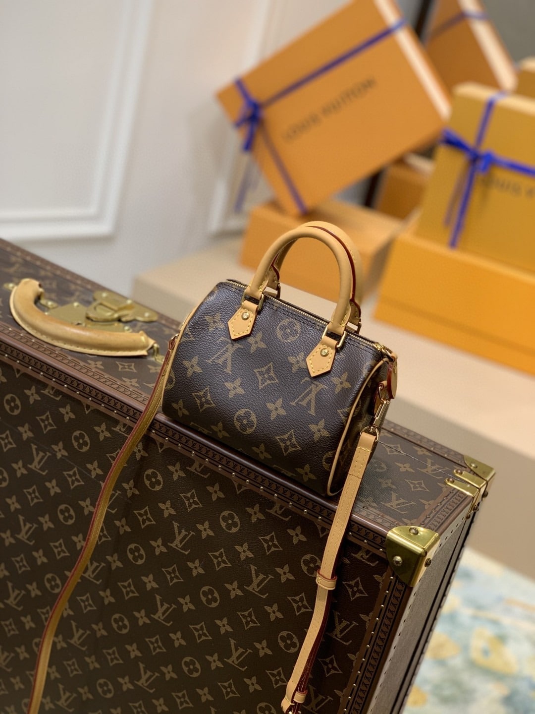1:1 Replica Louis Vuitton LV Nano Speedy Monogram Canvas Luxury Bag For Women M81085 - 6.3in/16cm - Image 7