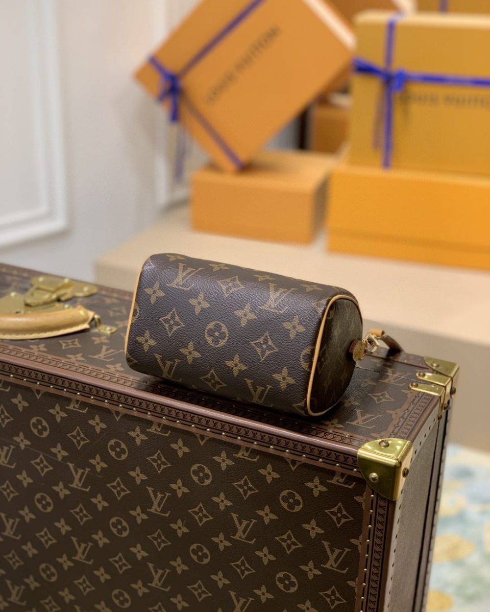 1:1 Replica Louis Vuitton LV Nano Speedy Monogram Canvas Luxury Bag For Women M81085 - 6.3in/16cm