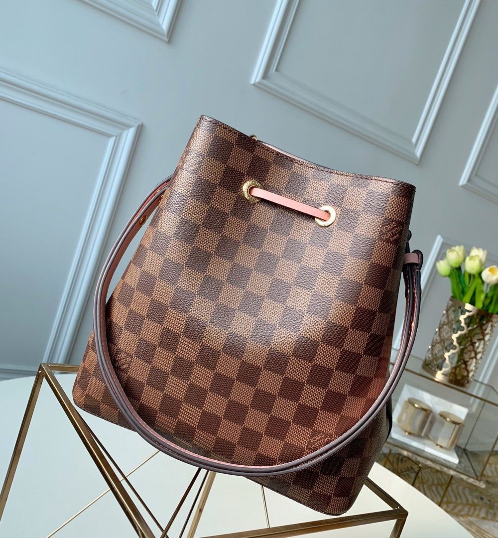 1:1 Replica Louis Vuitton LV NeoNoe MM Damier Ebene Canvas Luxury Bag For Women N40198 - 10.2in/26cm