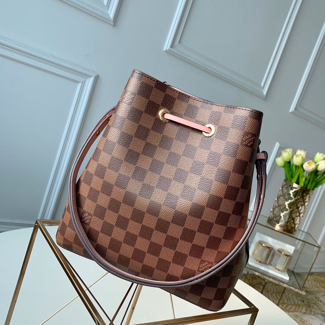 1:1 Replica Louis Vuitton LV NeoNoe MM Damier Ebene Canvas Luxury Bag For Women N40198 - 10.2in/26cm - Image 2