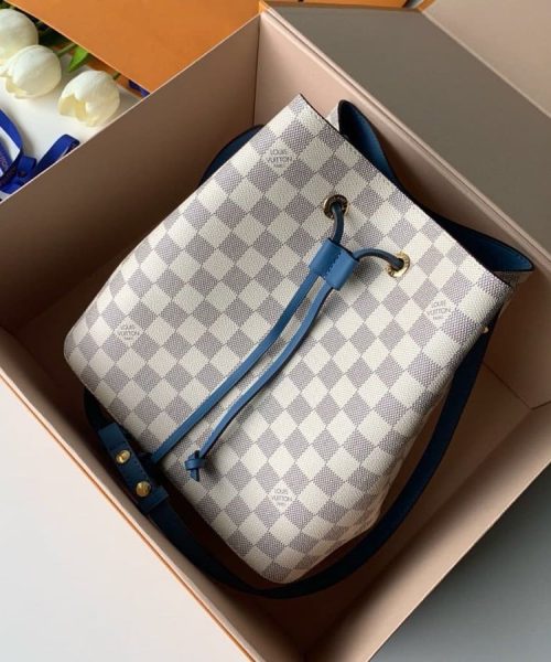 1:1 Replica Louis Vuitton LV NéoNoé MM Damier Azur Canvas Luxury Bag For Women N40153 - 10.2in/26cm