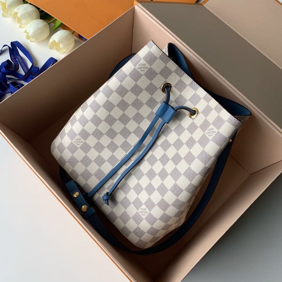 1:1 Replica Louis Vuitton LV NéoNoé MM Damier Azur Canvas Luxury Bag For Women N40153 - 10.2in/26cm - Image 4