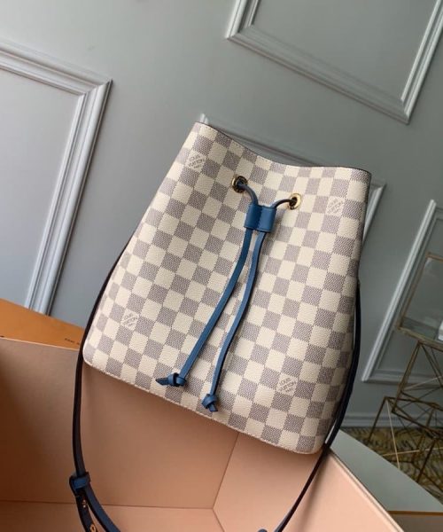 1:1 Replica Louis Vuitton LV NéoNoé MM Damier Azur Canvas Luxury Bag For Women N40153 - 10.2in/26cm