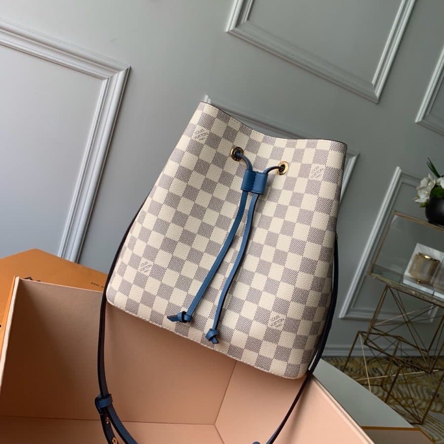 1:1 Replica Louis Vuitton LV NéoNoé MM Damier Azur Canvas Luxury Bag For Women N40153 - 10.2in/26cm - Image 2