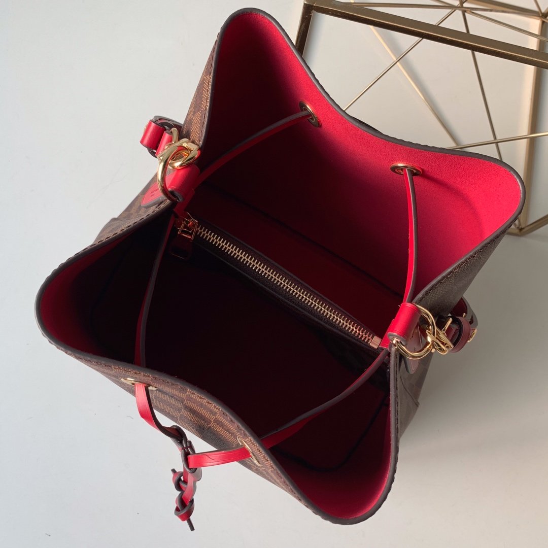 1:1 Replica Louis Vuitton LV NéoNoé MM Damier Ebene Canvas Luxury Bag For Women N40214 - 10.2in/26cm - Image 5