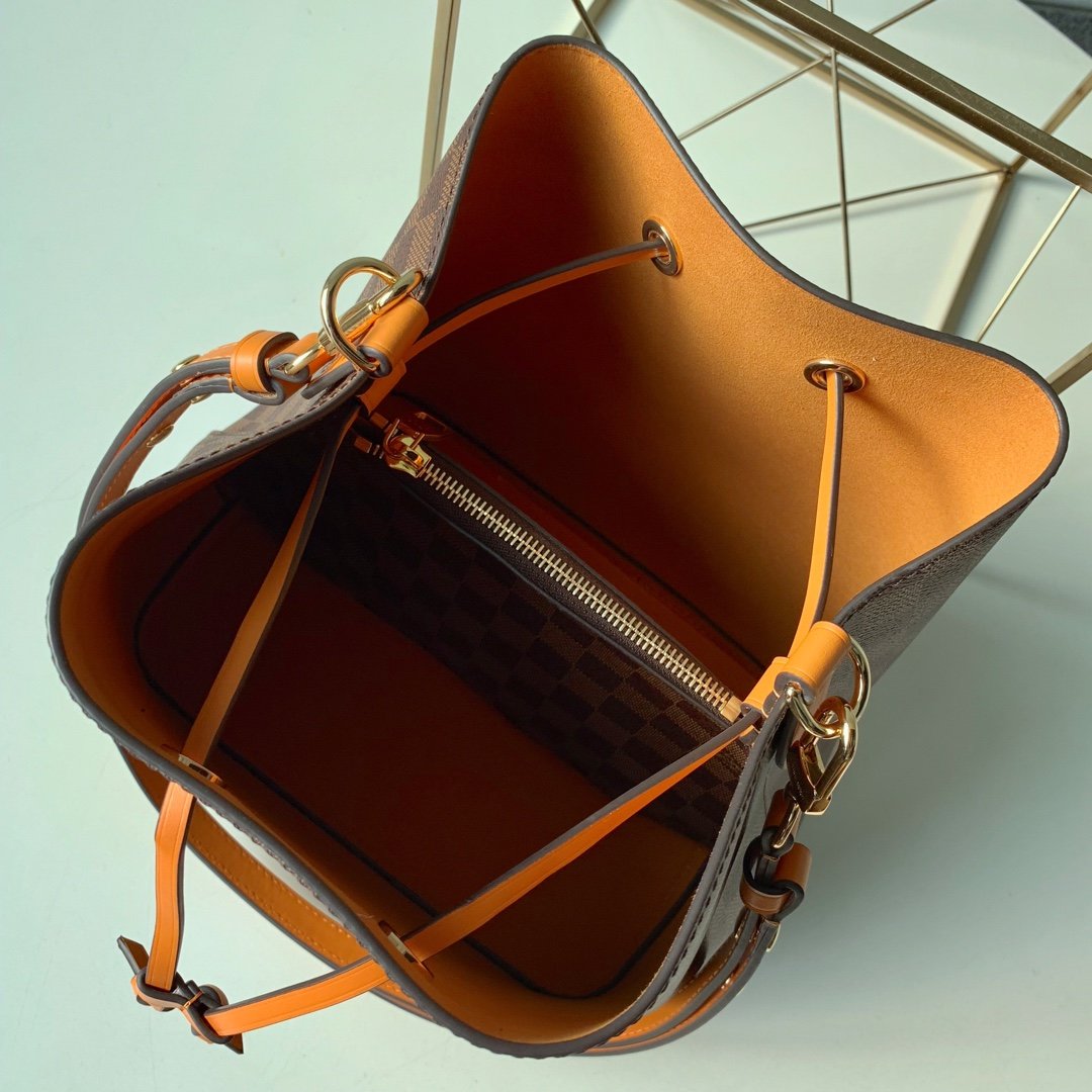 1:1 Replica Louis Vuitton LV NéoNoé MM Damier Ebene Canvas Luxury Bag For Women N40213 - 10.2in/26cm - Image 7