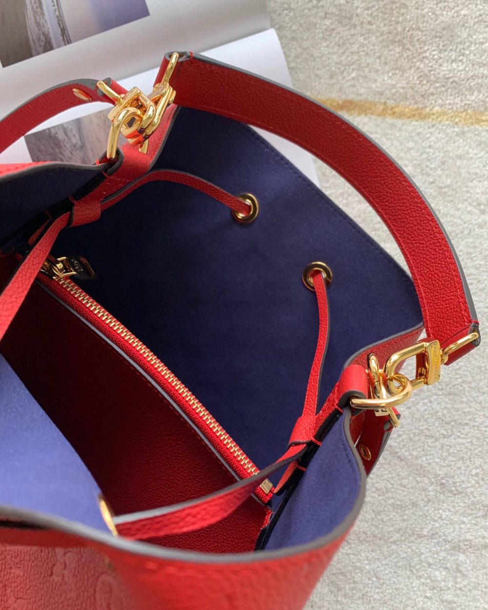 1:1 Replica Louis Vuitton LV NéoNoé MM Monogram Empreinte Leather Luxury Bag For Women - 10.2in/26cm