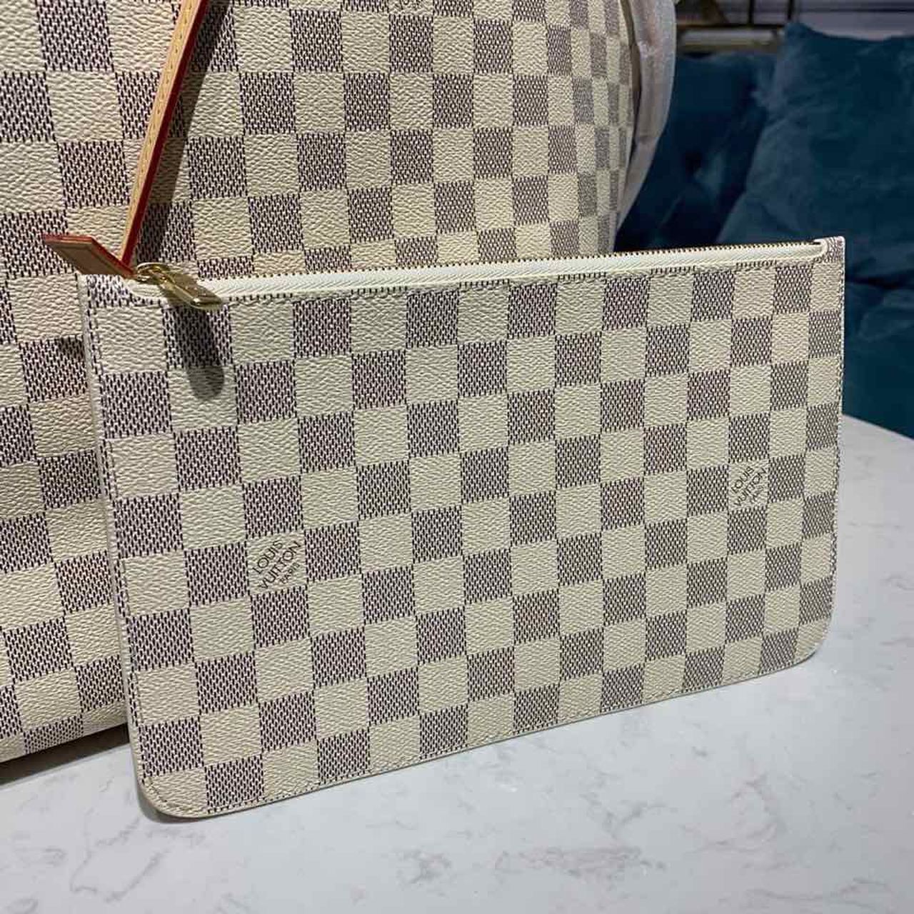 1:1 Replica Louis Vuitton LV Neverfull GM Damier Azur Canvas Luxury Bag For Women N41360 - 15.4in/39cm - Image 6