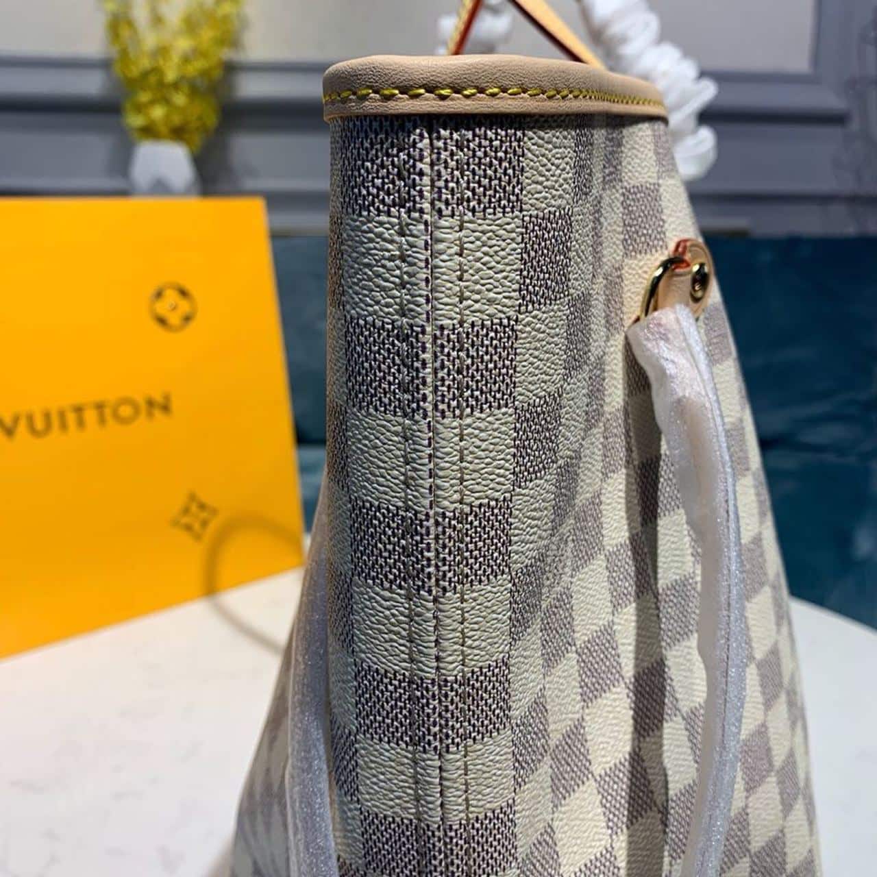 1:1 Replica Louis Vuitton LV Neverfull GM Damier Azur Canvas Luxury Bag For Women N41360 - 15.4in/39cm - Image 7