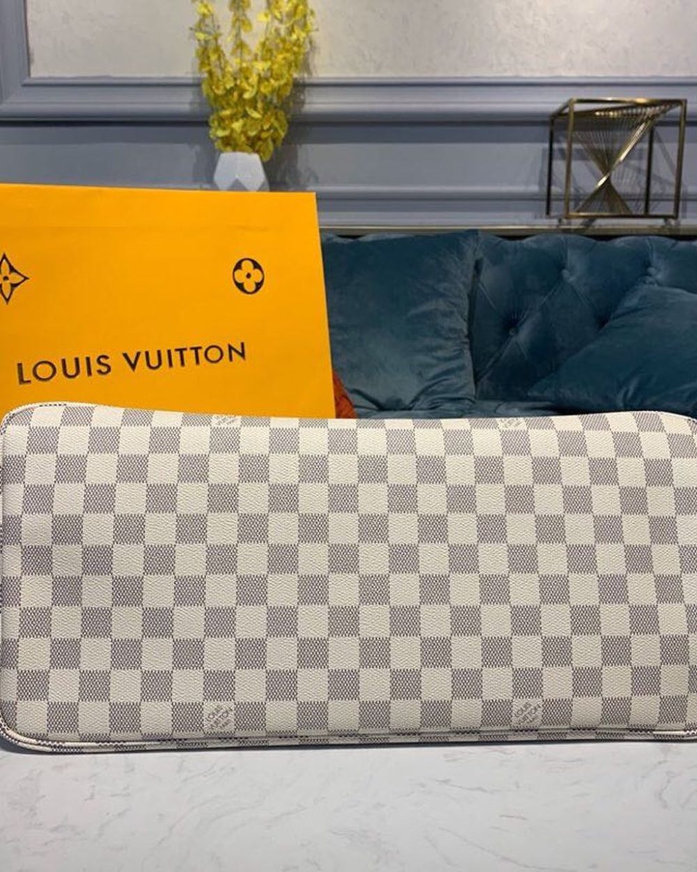 1:1 Replica Louis Vuitton LV Neverfull GM Damier Azur Canvas Luxury Bag For Women N41604 - 15.4in/39cm