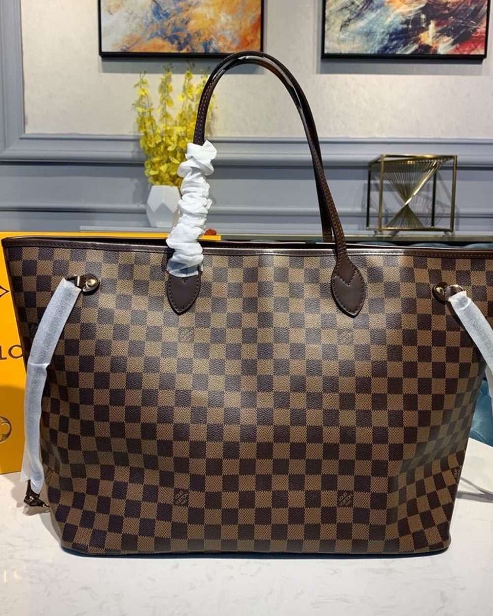 1:1 Replica Louis Vuitton LV Neverfull GM Damier Ebene Canvas Luxury Bag For Women N41357 - 15.7in/40cm