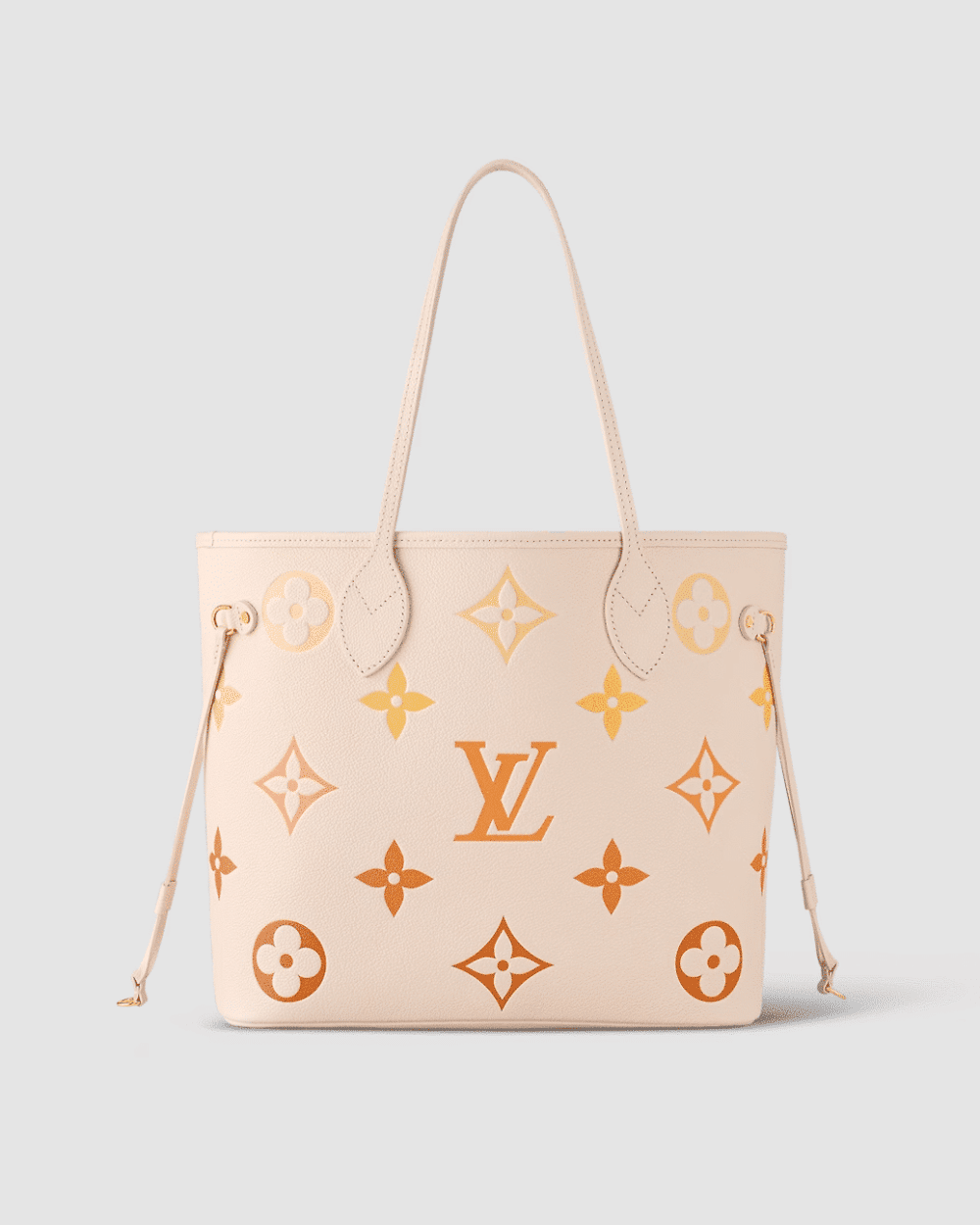 1:1 Replica Louis Vuitton LV Neverfull MM Monogram Empreinte Beige Clair Luxury Women Bag M46516 30.9cm/ 12.2in
