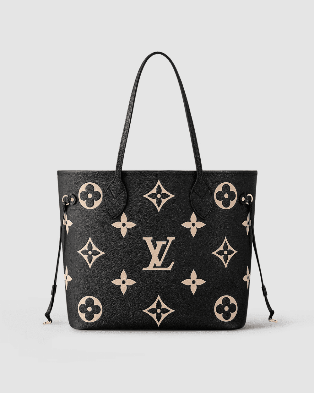 1:1 Replica Louis Vuitton LV Neverfull MM Monogram Empreinte Leather Black Luxury Bag For Women M58907 - 31cm/ 12.2in