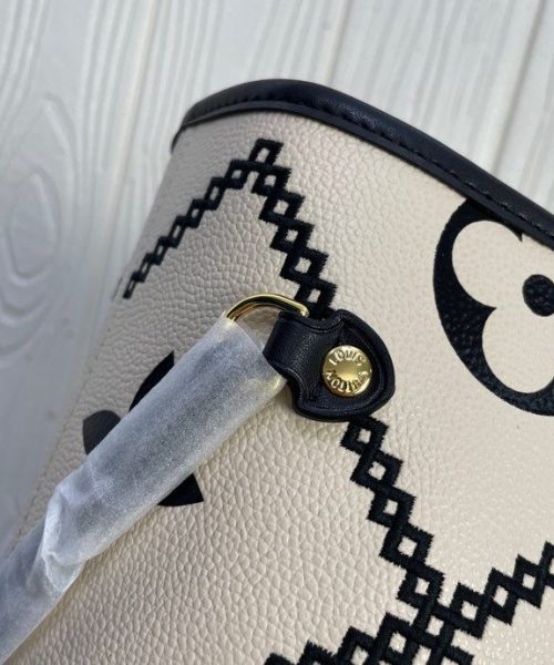 1:1 Replica Louis Vuitton LV Neverfull MM Monogram Empreinte Leather Luxury Bag For Women M46039 - 12.2in/31cm