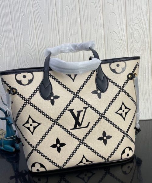 1:1 Replica Louis Vuitton LV Neverfull MM Monogram Empreinte Leather Luxury Bag For Women M46039 - 12.2in/31cm