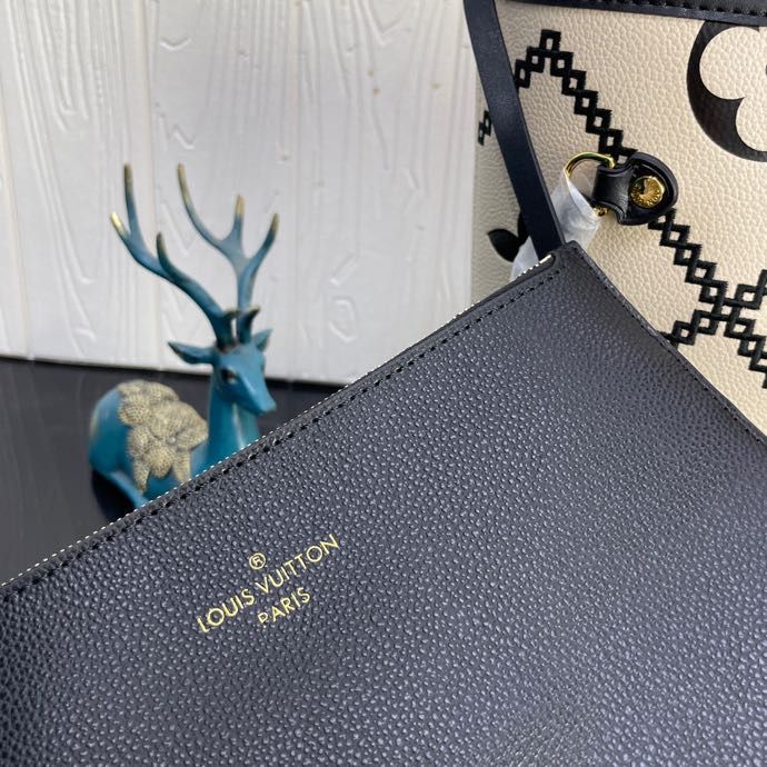 1:1 Replica Louis Vuitton LV Neverfull MM Monogram Empreinte Leather Luxury Bag For Women M46039 - 12.2in/31cm - Image 8