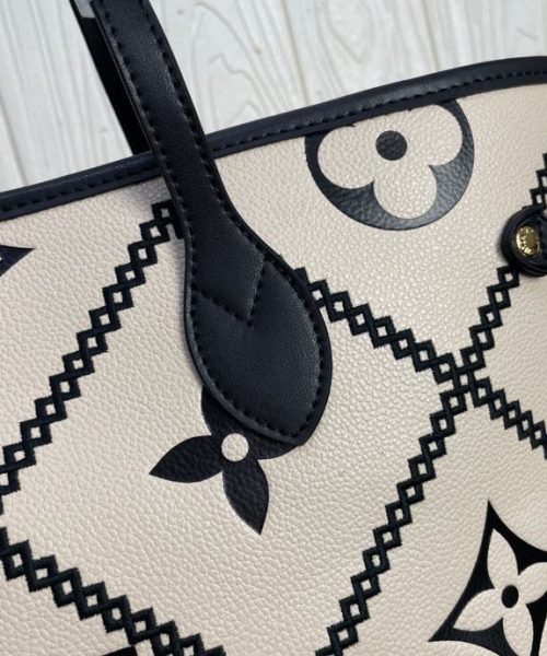 1:1 Replica Louis Vuitton LV Neverfull MM Monogram Empreinte Leather Luxury Bag For Women M46039 - 12.2in/31cm