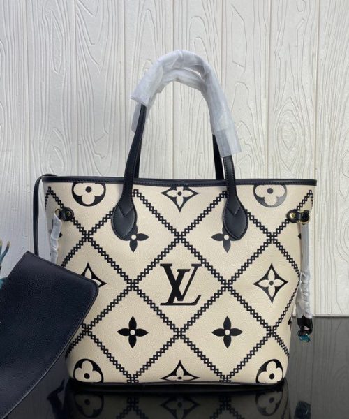 1:1 Replica Louis Vuitton LV Neverfull MM Monogram Empreinte Leather Luxury Bag For Women M46039 - 12.2in/31cm