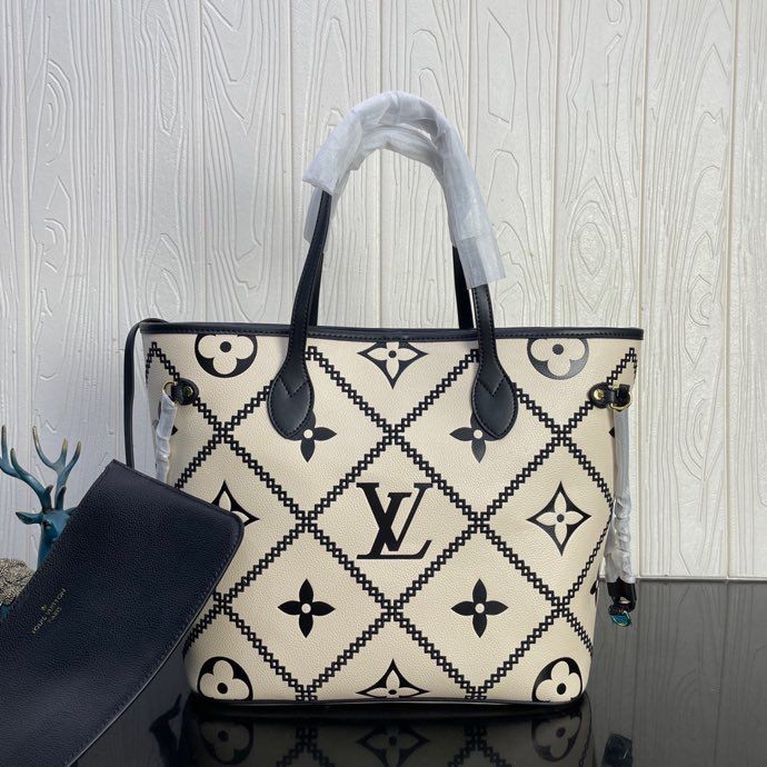 1:1 Replica Louis Vuitton LV Neverfull MM Monogram Empreinte Leather Luxury Bag For Women M46039 - 12.2in/31cm - Image 2