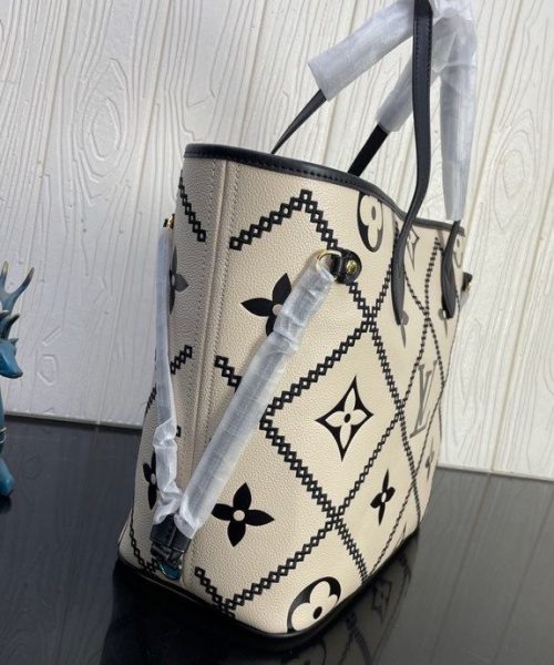 1:1 Replica Louis Vuitton LV Neverfull MM Monogram Empreinte Leather Luxury Bag For Women M46039 - 12.2in/31cm