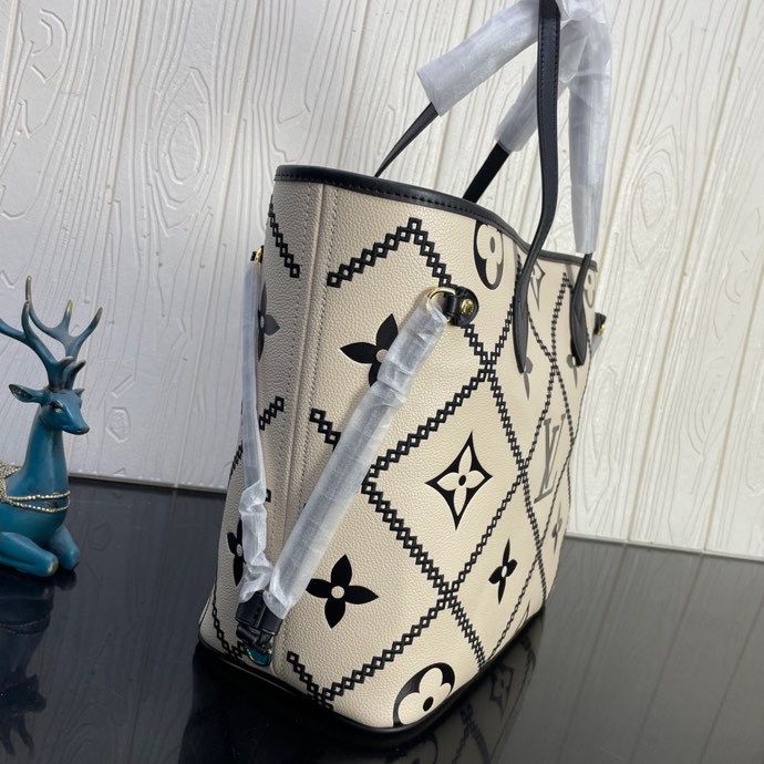 1:1 Replica Louis Vuitton LV Neverfull MM Monogram Empreinte Leather Luxury Bag For Women M46039 - 12.2in/31cm - Image 3