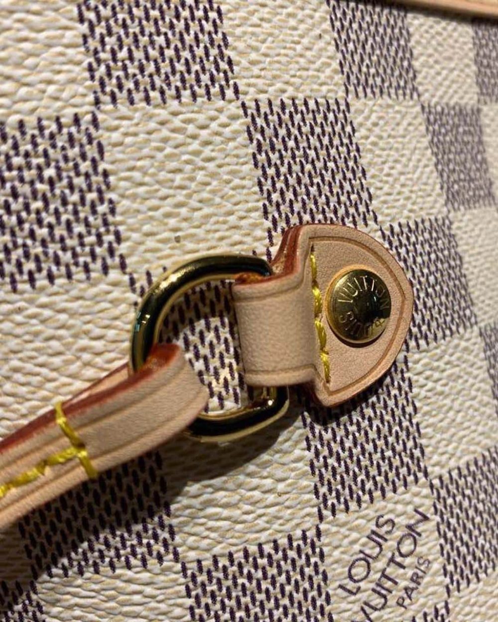 1:1 Replica Louis Vuitton LV Neverfull MM Damier Azur Canvas Luxury Bag For Women N41361 - 12.2in/31cm