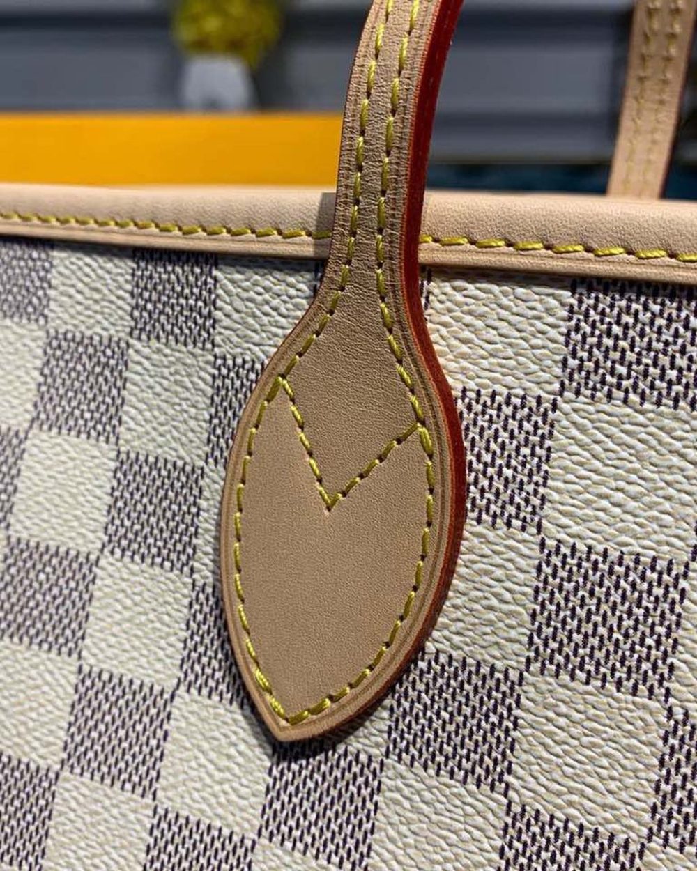 1:1 Replica Louis Vuitton LV Neverfull MM Damier Azur Canvas Luxury Bag For Women N41361 - 12.2in/31cm