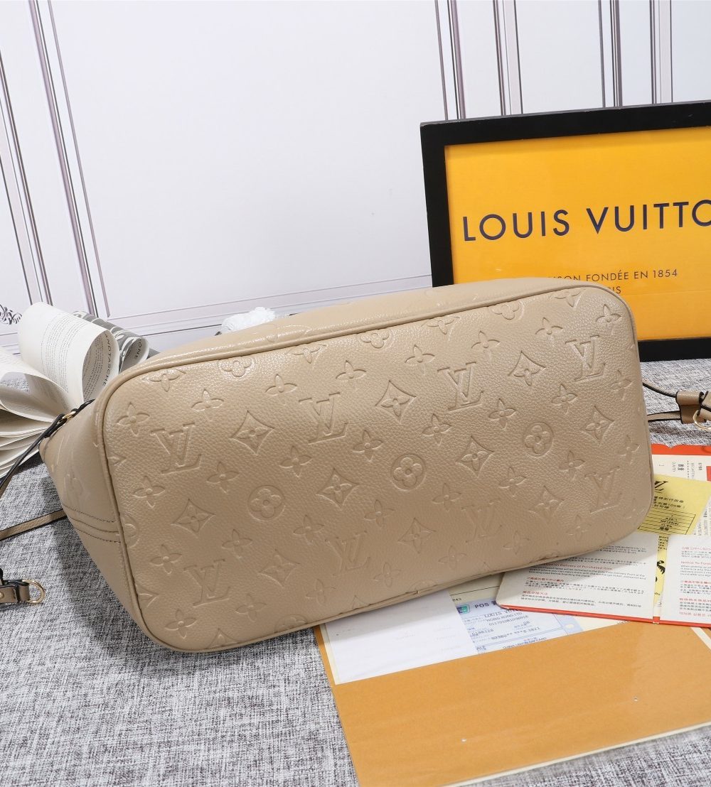 1:1 Replica Louis Vuitton LV Neverfull MM Monogram Empreinte Leather Luxury Bag For Women M45686 - 12.2in/31cm