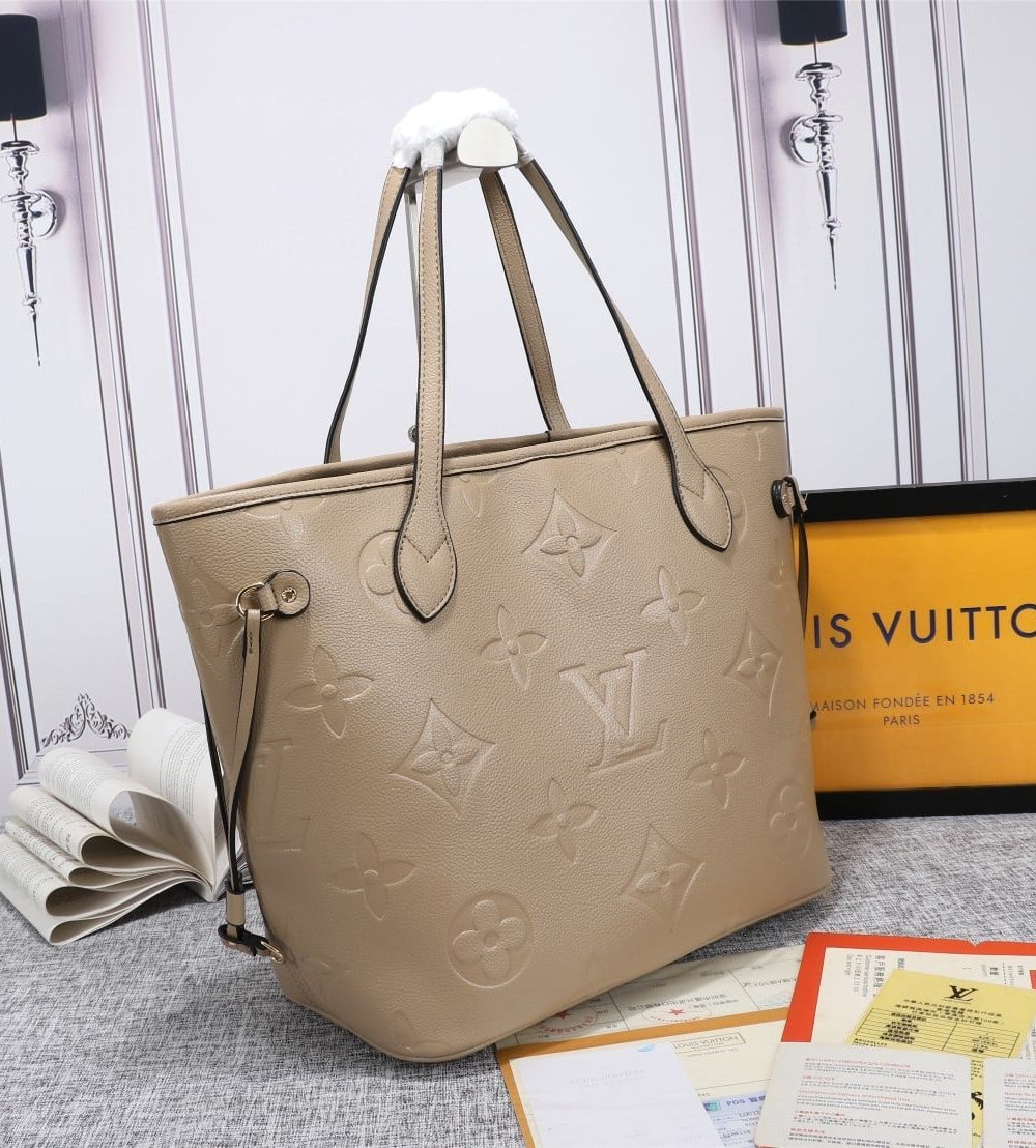 1:1 Replica Louis Vuitton LV Neverfull MM Monogram Empreinte Leather Luxury Bag For Women M45686 - 12.2in/31cm