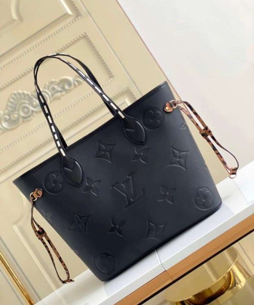 1:1 Replica Louis Vuitton LV Neverfull MM Wild At Heart Monogram Empreinte Leather Luxury Bag For Women M45856 - 12.2in/31cm