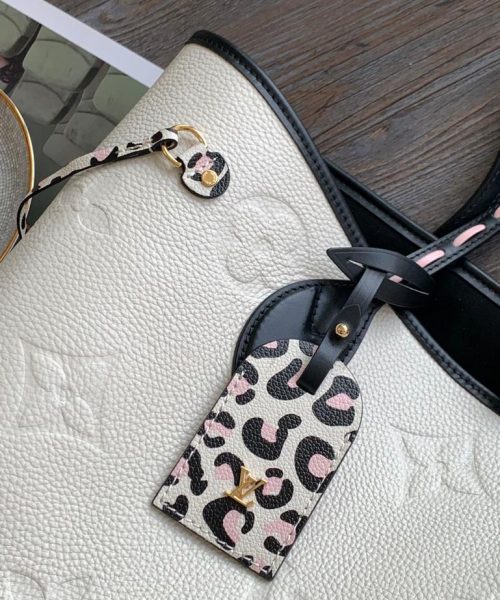 1:1 Replica Louis Vuitton LV Neverfull MM Wild At Heart Monogram Empreinte Leather Luxury Bag For Women M58525 - 12.2in/31cm