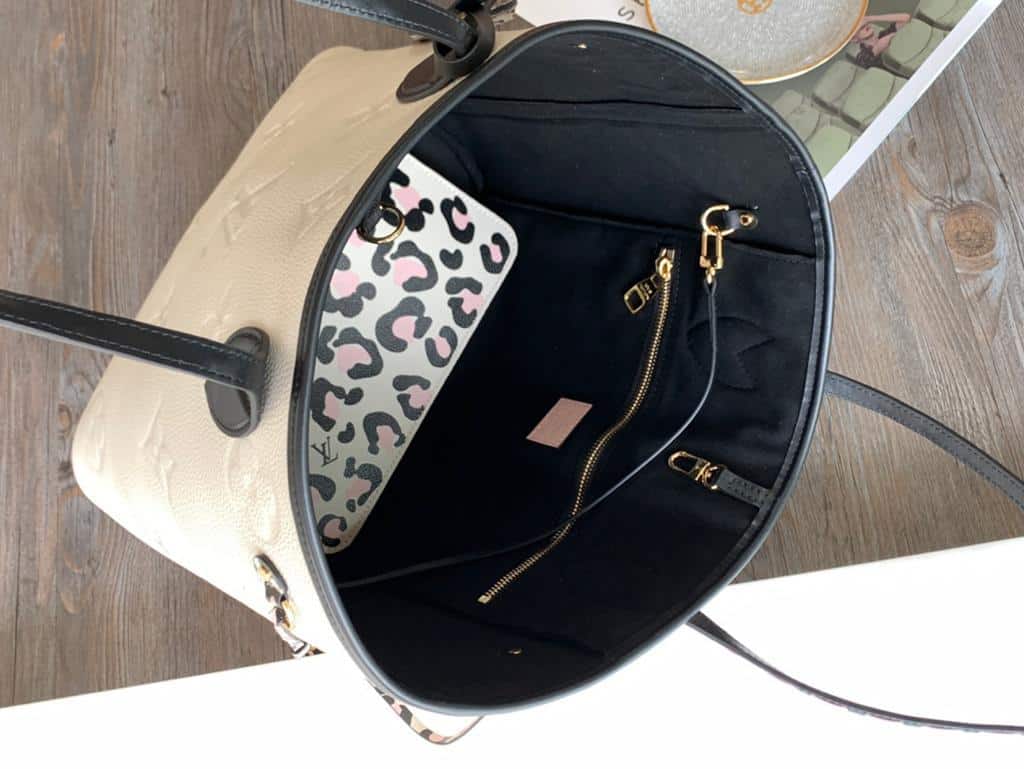 1:1 Replica Louis Vuitton LV Neverfull MM Wild At Heart Monogram Empreinte Leather Luxury Bag For Women M58525 - 12.2in/31cm - Image 7