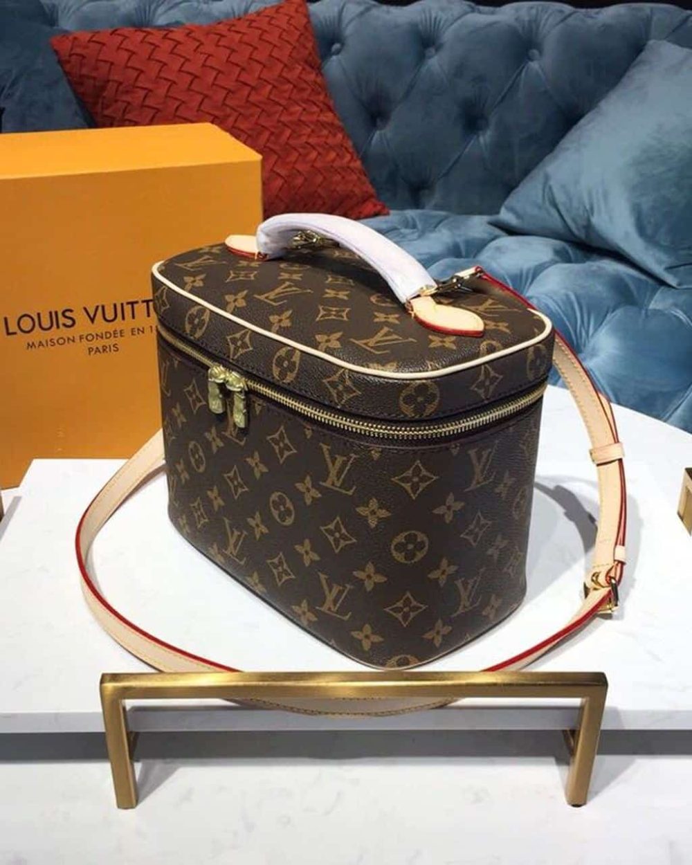 1:1 Replica Louis Vuitton LV Nice BB Toiletry Pouch Monogram Canvas Luxury Bag For Women M42265 - 9.4in/24cm