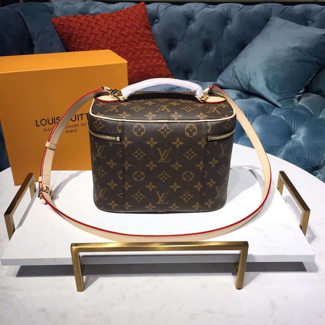 1:1 Replica Louis Vuitton LV Nice BB Toiletry Pouch Monogram Canvas Luxury Bag For Women M42265 - 9.4in/24cm - Image 4