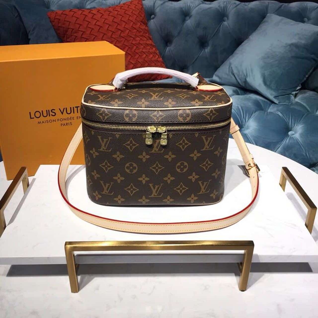 1:1 Replica Louis Vuitton LV Nice BB Toiletry Pouch Monogram Canvas Luxury Bag For Women M42265 - 9.4in/24cm - Image 2