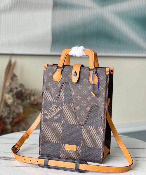 1:1 Replica Louis Vuitton LV Nigo Mini Damier Ebene And Monogram Canvas Luxury Bag For Women N40355 -35cm