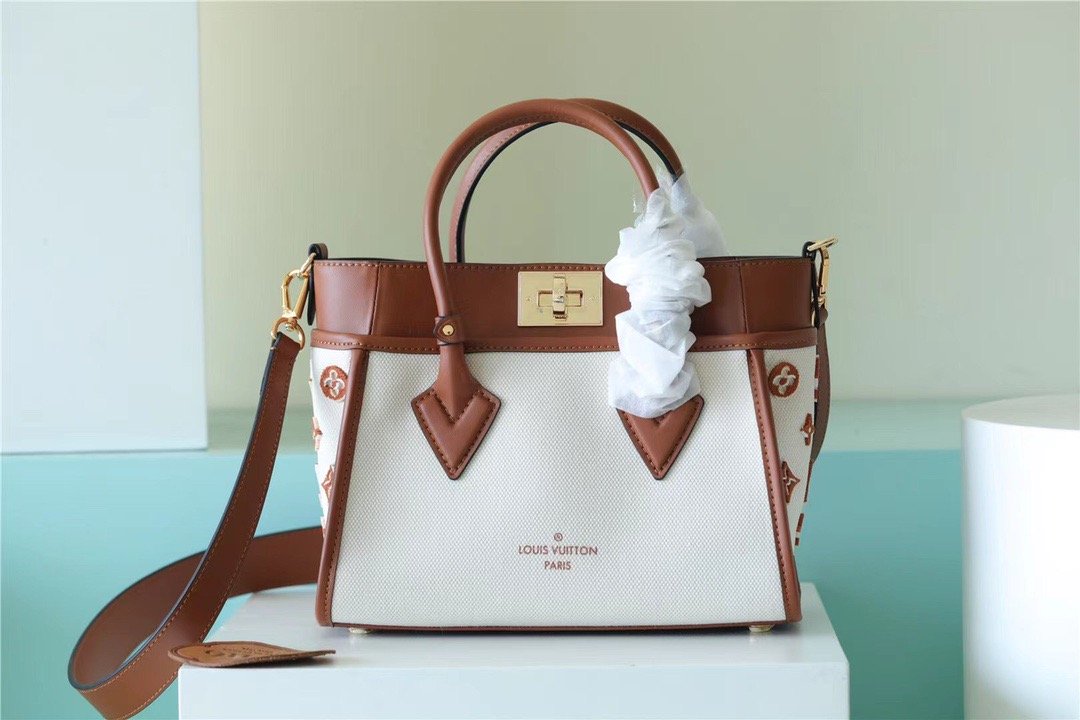 1:1 Replica Louis Vuitton LV On My Side PM High End Leather Luxury Bag For Women Caramel Brown M59905 - 25cm/9.8 Inches - Image 2