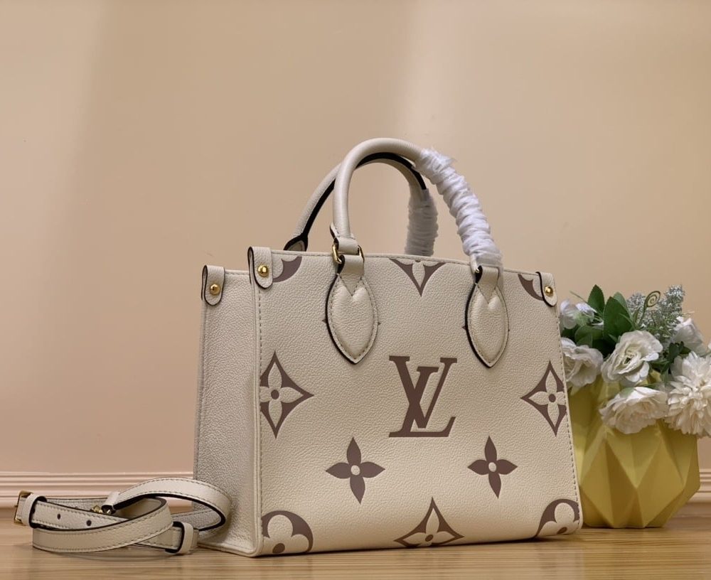 1:1 Replica Louis Vuitton LV OnTheGo PM Bag Monogram Empreinte Beige Luxury Bag For Women - 9.8in/25cm