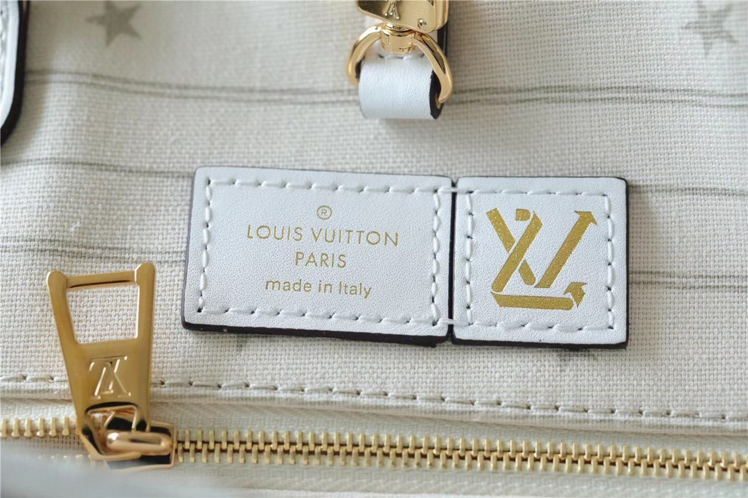 1:1 Replica Louis Vuitton LV Onthego GM Monogram Giant And Raffia White/ Yellow Luxury Bag For Women M20815 - 41cm/16.1in - Image 3