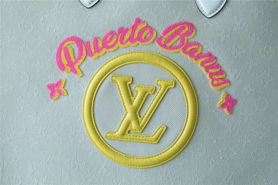 1:1 Replica Louis Vuitton LV Onthego GM Monogram Giant And Raffia White/ Yellow Luxury Bag For Women M20815 - 41cm/16.1in - Image 9