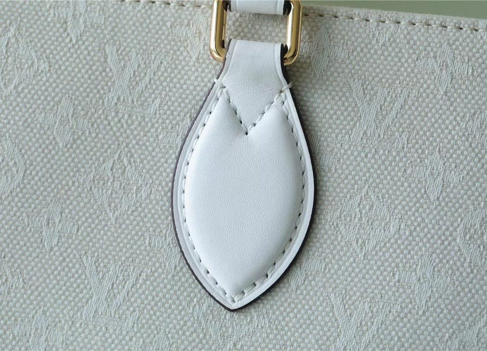 1:1 Replica Louis Vuitton LV Onthego GM Monogram Giant And Raffia White/ Yellow Luxury Bag For Women M20815 - 41cm/16.1in